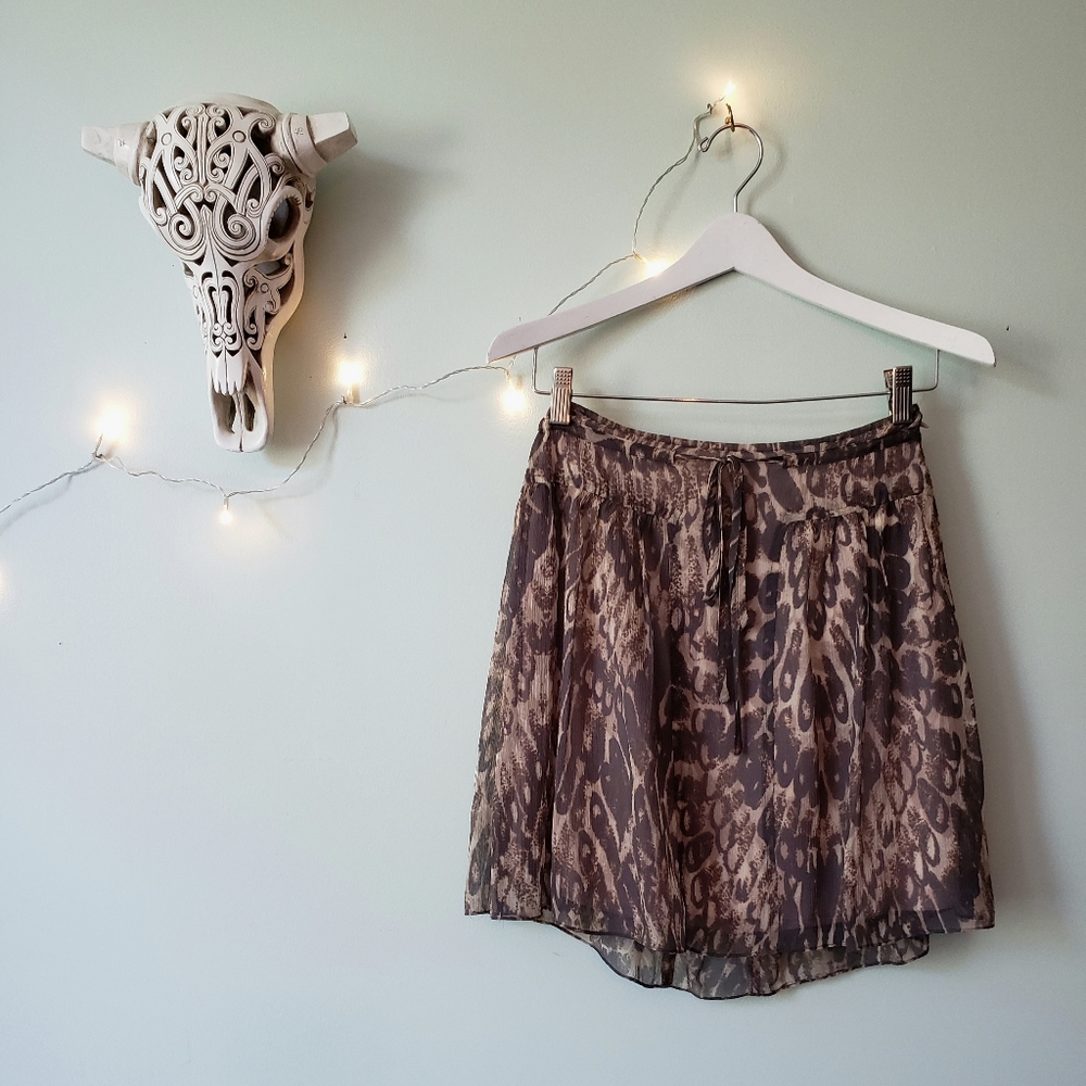 Club Monaco Organic Print Silk Skirt - Picture 10 of 11